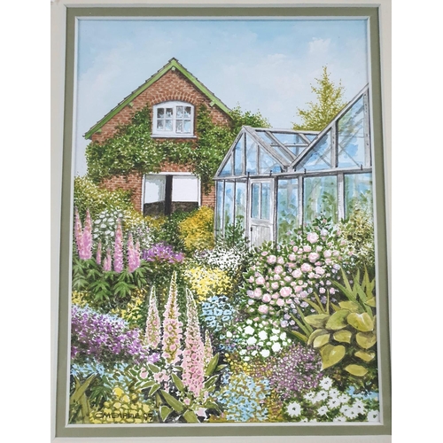 366 - Pair of 1995 garden scene watercolours, both signed D M Dipple and both in matching frames (2)