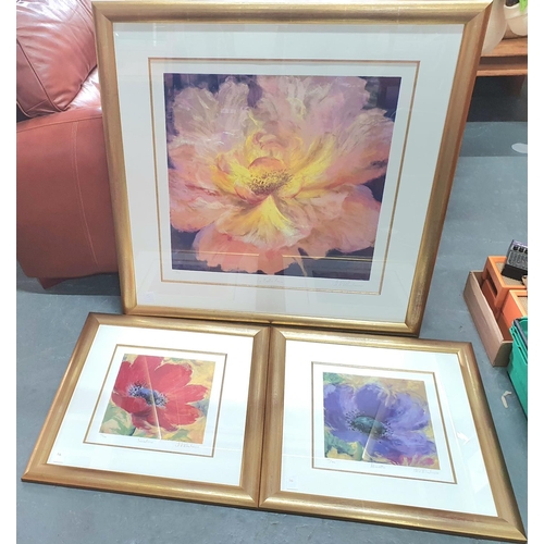 370 - Nel Whatmore (born 1962) large floral screen print, signed in pencil, limited edition of 395 togethe... 