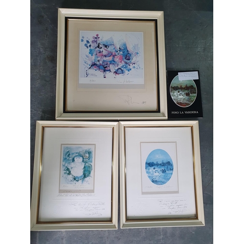 374 - Pino LA VARDERA (born Sicily, Italy, 1932, lives Spain since 1963) three framed prints, all limited ... 