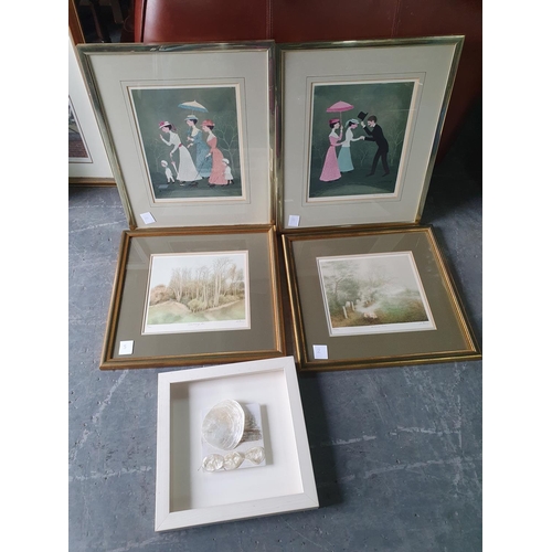 375 - Pair of pencil signed Helen Bradley prints together with a pair of Jo Barry limited edition pencil s... 
