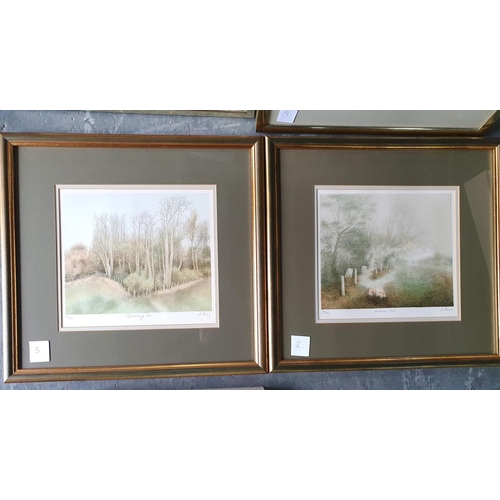 375 - Pair of pencil signed Helen Bradley prints together with a pair of Jo Barry limited edition pencil s... 