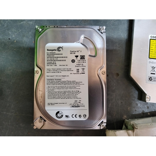 400 - Collection of PC/laptop parts including graphics cards, SSD's and others as well as a box of phone/i... 