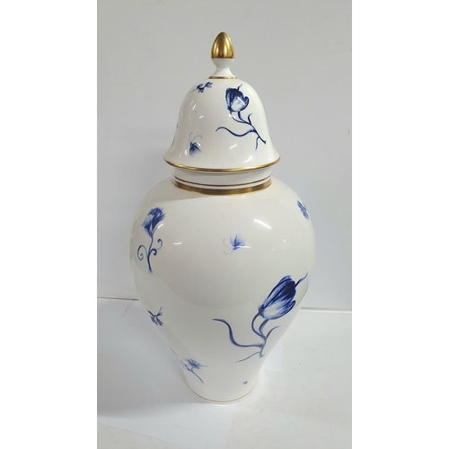 533 - Large Ting Ware bone China baluster shaped lidded vase