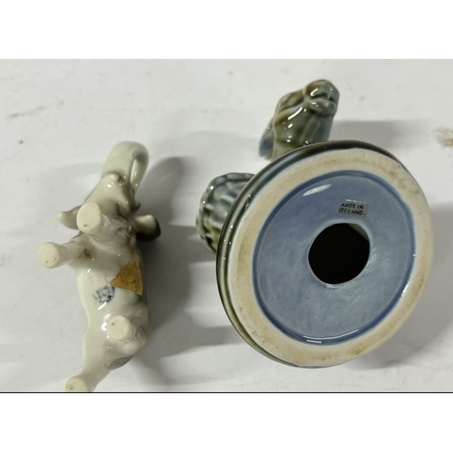 549 - Irish wade donkey with a Royal Dux Elephant