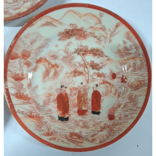 552 - Three matching, early 20thC, antique Japanese hand painted side plates (3)