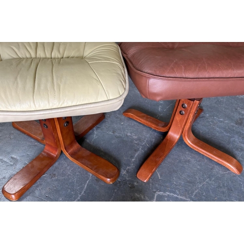 622 - 2 Stools 1 white and 1 brown