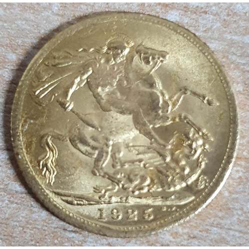 266 - King George V 1925 full sovereign,

8 grams