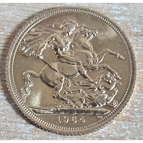 270 - Queen Elizabeth II 1964, full sovereign,

8 grams