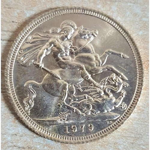 282 - Queen Elizabeth II 1979 full sovereign,

8 grams