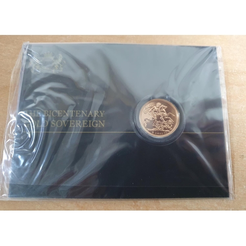 301 - Packaged 2017 The Bicentenary gold sovereign by CPM,

8 grams