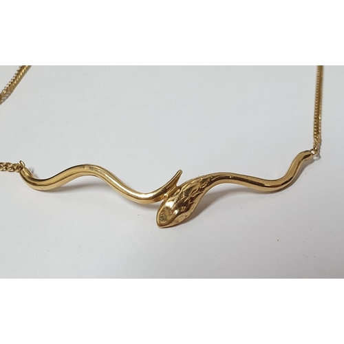 15 - Ladies fine 9ct yellow gold chain with solid frontage depicting a Snakes head,

5.3 grams       appr... 