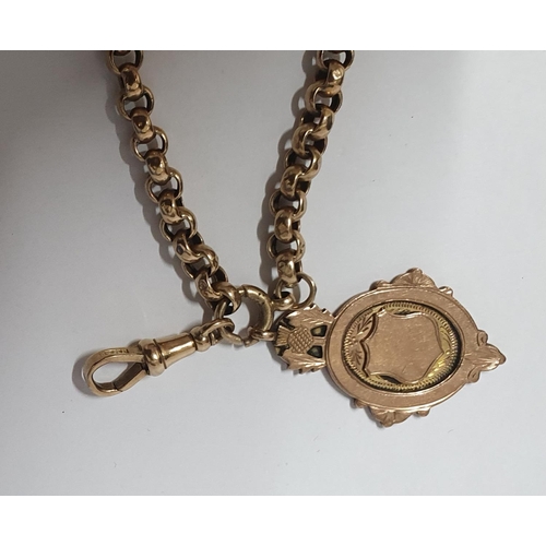 26 - Superb 9ct yellow gold Albert chain with 2 full hallmarked heavy rose gold fobs and a hallmarked 9ct... 