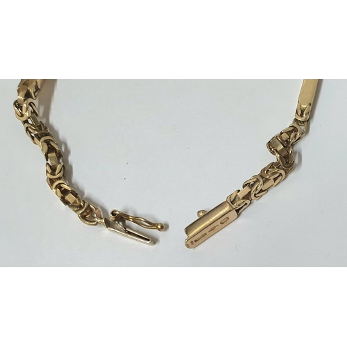 49 - Unusual solid long-link 9ct gold bracelet,

9 grams             22cm long