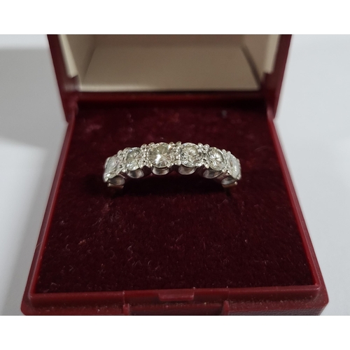 80 - Ladies 18ct gold ring with Six equal round cut diamonds set in platinum 

Gross weight - 5.4g       ... 