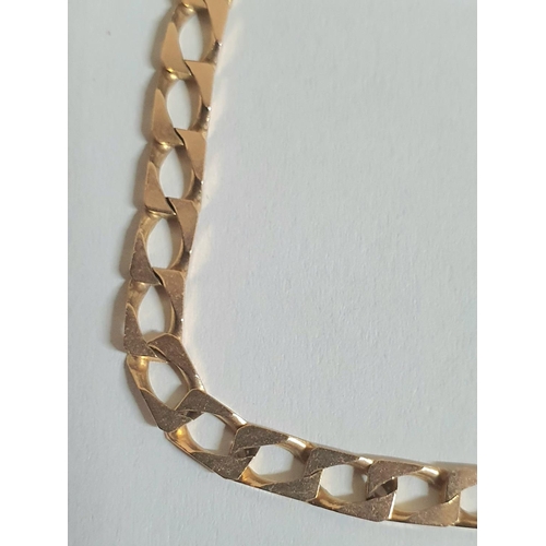 84 - Long hall-marked 9ct yellow gold link necklace,

16.5 grams                62cm long