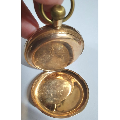 137 - Fully hall-marked, plain, 9ct yellow gold antique pocket watch,

83 grams gross