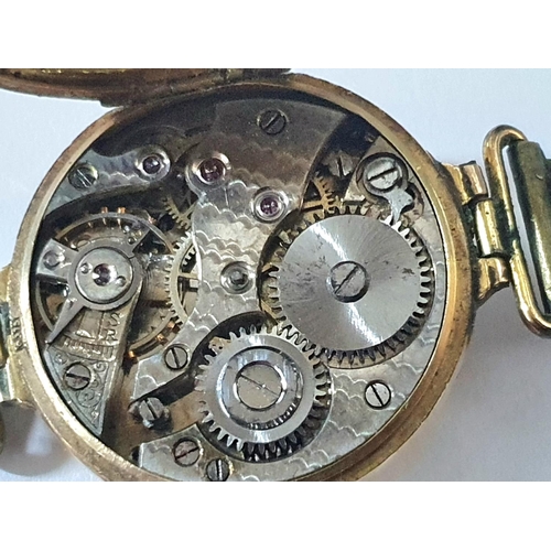 138 - Unmarked c1910 wristwatch, attributed to Wilsdorf & Davis (Rolex) wristwatch with 9ct rose gold case... 