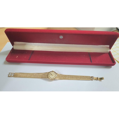 140 - Ladies 1970s/80s Omega hallmarked 9ct gold bracelet wrist-watch,

26 grams gross