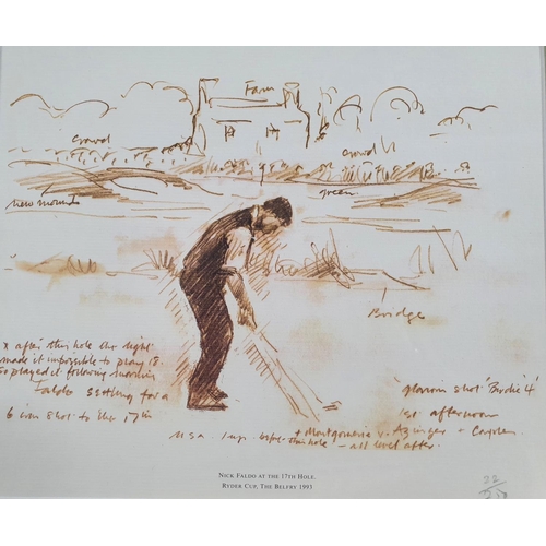 223 - Harold RILEY (1934-2023) set of 5 Golfing themed limited prints (all 22/250) and all relating to the... 