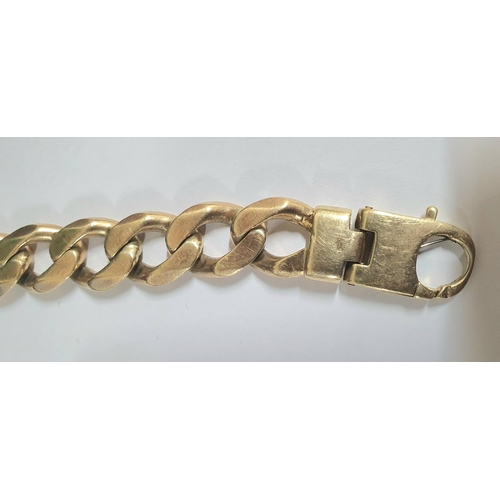 112 - Gents chunky, fully hallmarked 9ct yellow gold bracelet,

72.5 grams           23cm long