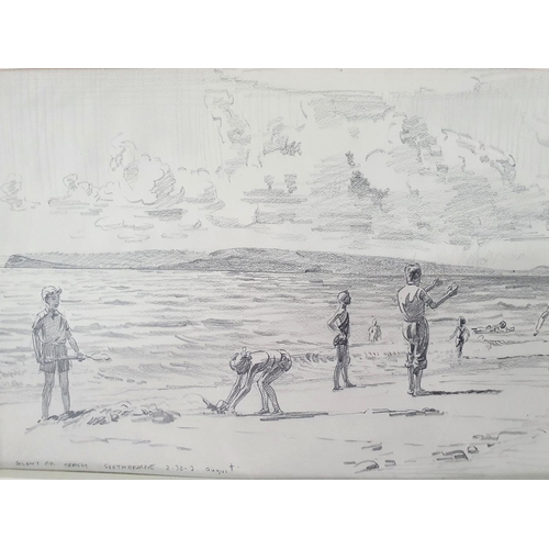 181 - Raymond SHEPPARD (1913-1958) 1953 two sketches, Beach and cloud studies at Southborne beach, unframe... 