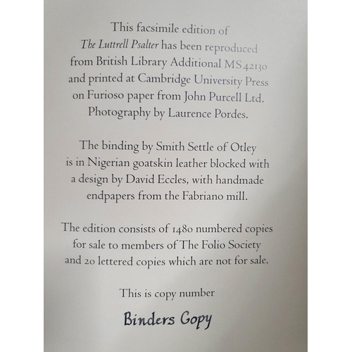 151 - Bookbinders edition - The Luttrell Psalter. Facsimile Edition. Published by The Folio Society, Londo... 