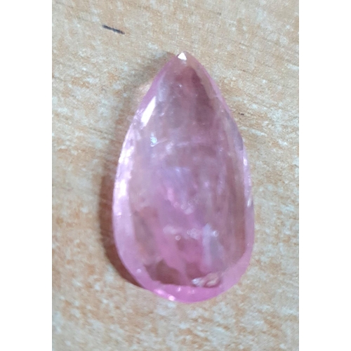 188 - Large natural, untreated tear drop cut Kunzite or Morganite together with 3 smaller examples (4),

L... 