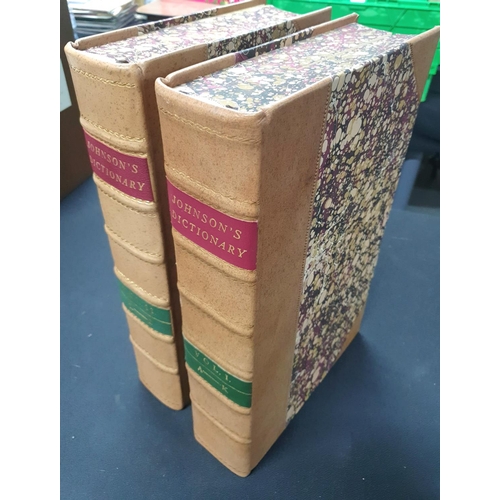 154 - BOOKBINDERS EDITION - A Dictionary of the English Language (Folio Society, 2 Volumes) Samuel Johnson... 