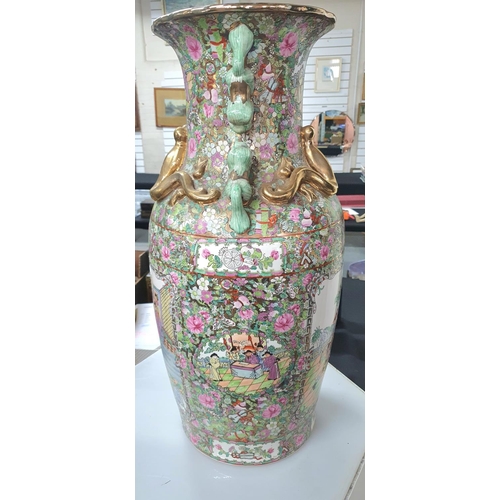 243 - Large 20thC famille rose floor vase,

64cm tall