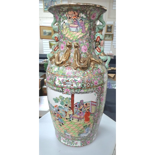 243 - Large 20thC famille rose floor vase,

64cm tall