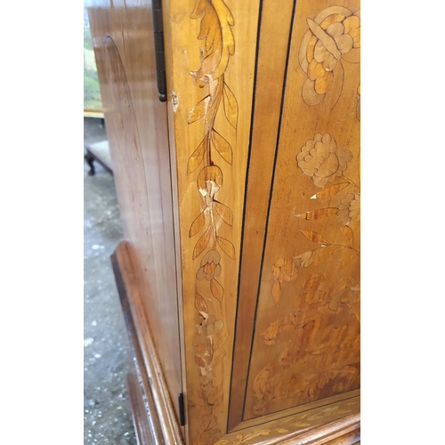 381 - Finely inlaid late 19thC Continental school 4-door cabinet with 2 keys. All sides of the cabinet, ap... 