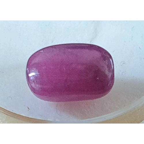 204 - Natural untreated 5.04cts OVAL LOAF shape cabochon RUBY from MAGOK, BURMA