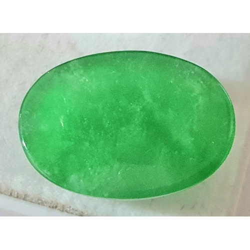 207 - Natural untreated 14.20cts JAIDIATE OVAL CABOCHON with superb translucent clarity, from BURMA