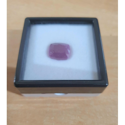 209 - Natural, untreated, 16.08ct CUSHION CUT, AFRICAN, PURPLE-RED RUBY