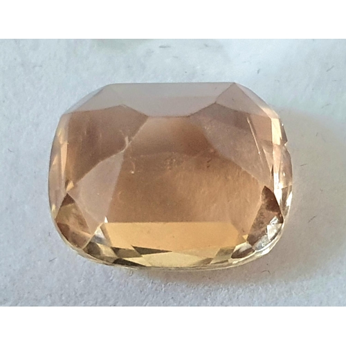 212 - Natural, untreated 12.60ct cushion cut, IMPERIAL TOPAZ