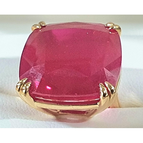 122 - Unique, exact copy of the world famous ESTRELLA DE FURA 18ct Gold Ruby ring sold at Sotheby's auctio... 