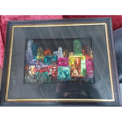 143 - RARE, unsigned encaustic art 