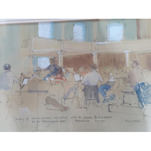 144 - Mary Jackson (British 20thC) watercolour cartoon sketch 