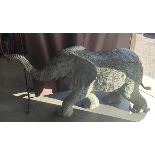 376 - Superb, unsigned large baby Elephant statue in bronze, approx 210cm long by 95cm high