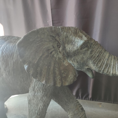 376 - Superb, unsigned large baby Elephant statue in bronze, approx 210cm long by 95cm high