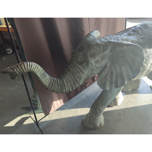 376 - Superb, unsigned large baby Elephant statue in bronze, approx 210cm long by 95cm high