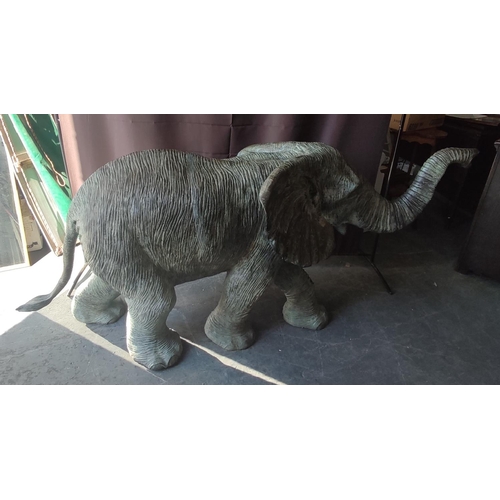 376 - Superb, unsigned large baby Elephant statue in bronze, approx 210cm long by 95cm high