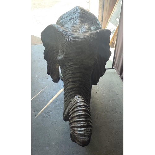 376 - Superb, unsigned large baby Elephant statue in bronze, approx 210cm long by 95cm high