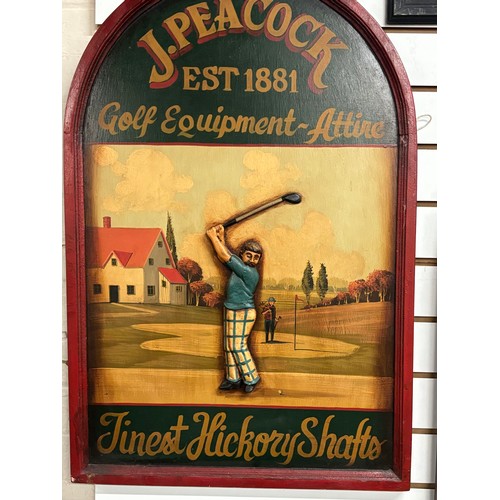 174 - 2 Hand painted advertising signs 1 is J.Peacock golf equipment and Koloskis fantastic flying service... 