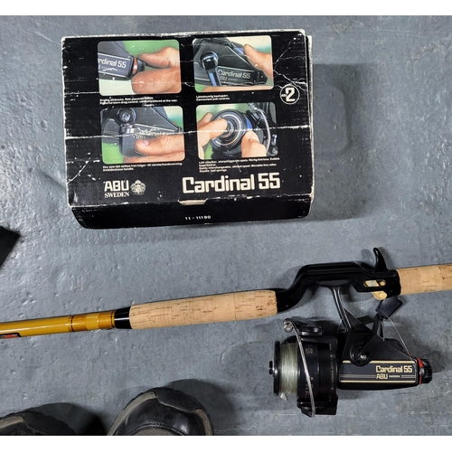 461 - ABU Atlantic pier rod with ABU cardinal 55 Reel with rod bag