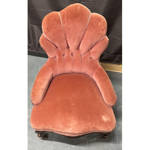 672 - Pink Victorian ladies chair