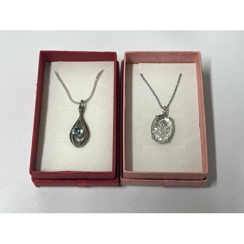27 - 925 silver heart sister pendant on chain along with silver teardrop pendant and another pendant cont... 