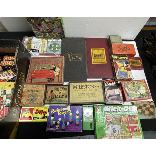 51 - Box of games including Chinese Chequers and Transporto