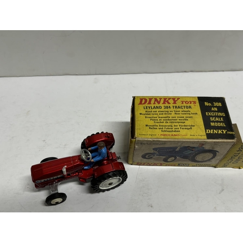 84 - Dinky 308, Leyland 384 Boxed tractor