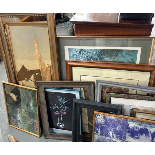 229 - Collection of large prints and frames